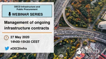 Management of ongoing  infrastructure contracts  27 May 2020  14h00-15h30 CEST # OECDinfra  OECD