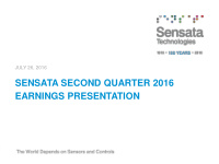 sensata second quarter 2016
