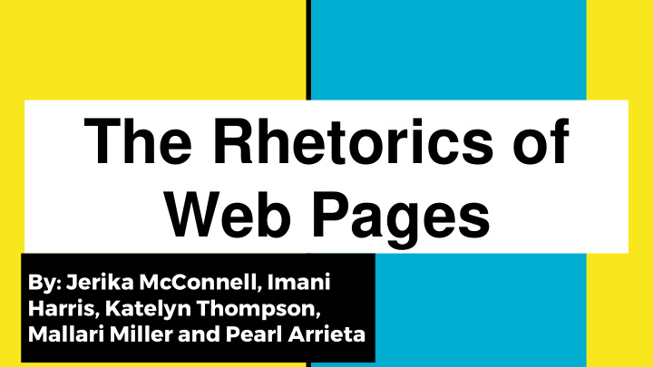 the rhetorics of web pages
