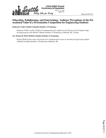 Educating, Enlightening, and Entertaining: Audience Perceptions of the Ed-  ucational Value of a