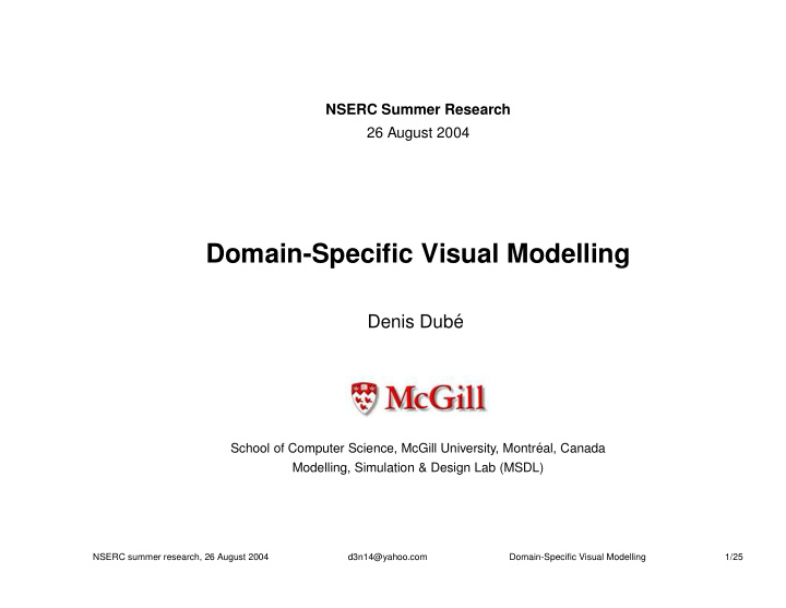 domain specific visual modelling