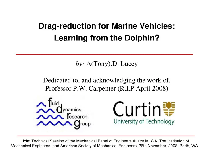 drag reduction for marine vehicles learning from the