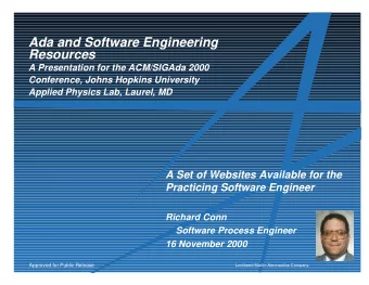 Ada and Software Engineering  Resources  A Presentation for the ACM/SIGAda 2000  Conference, Johns