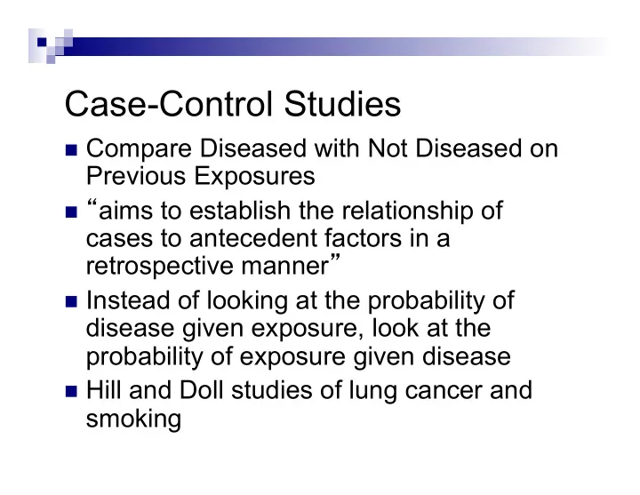 case control studies