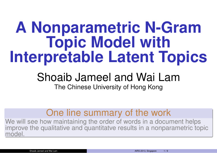 a nonparametric n gram topic model with interpretable