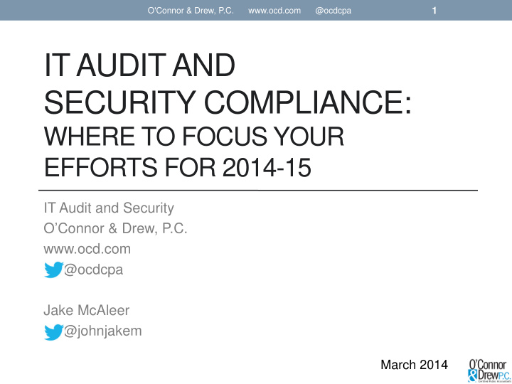 it audit and security compliance
