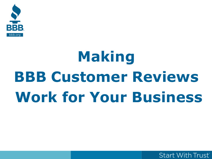 bbb customer reviews work for your business