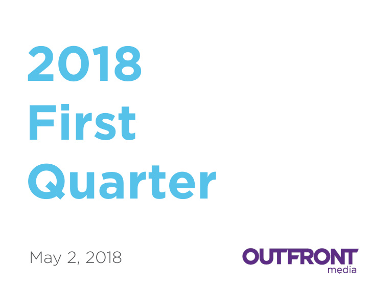 2018 first quarter