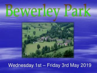 Wednesday 1st  Friday 3rd May 2019  Develop an  Develop  appreciation for  independence.  the