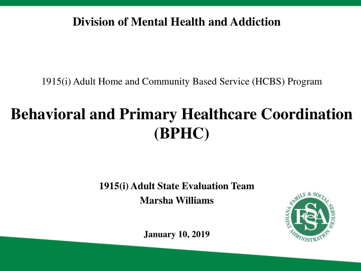 behavioral and primary healthcare coordination