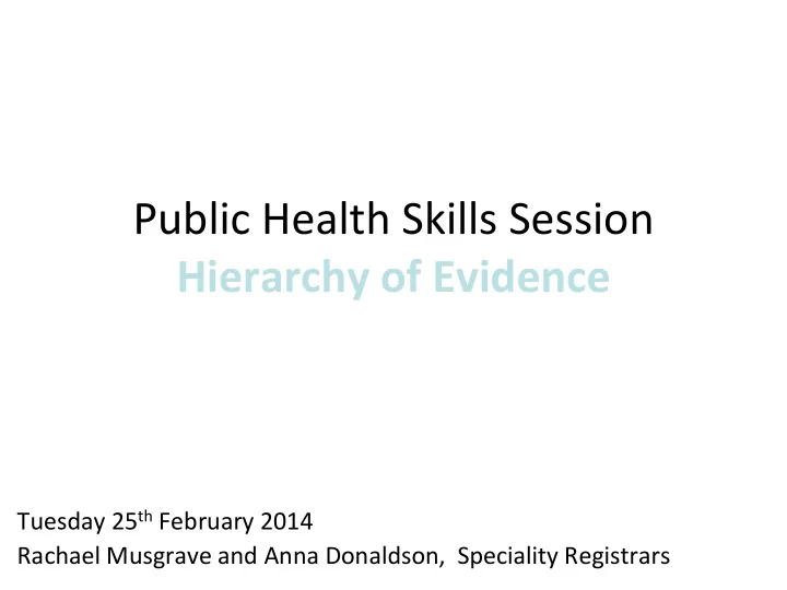 hierarchy of evidence