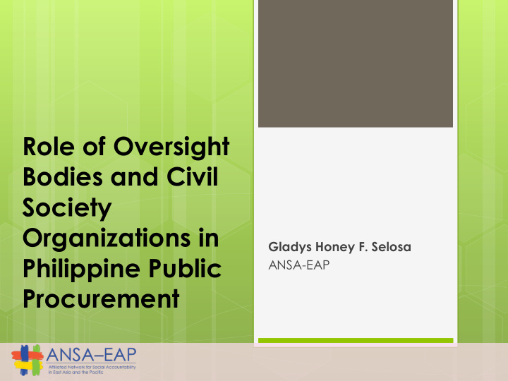 role of oversight bodies and civil