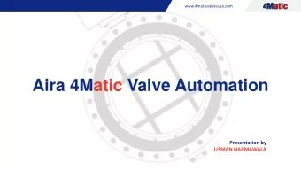 Aira 4Matic Valve Automation  Presentation by  USMAN NARMAWALA  C O M PA N Y  OV E R V I E W