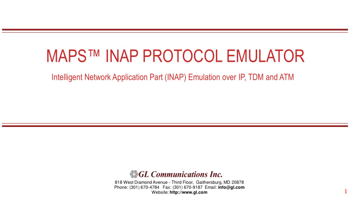 maps inap protocol emulator