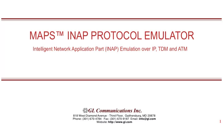 maps inap protocol emulator