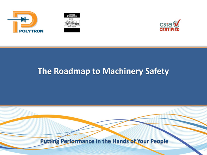 the roadmap to machinery safety