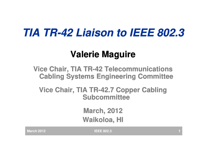 tia tr tia tr 42 liaison to ieee 802 3 42 liaison to ieee