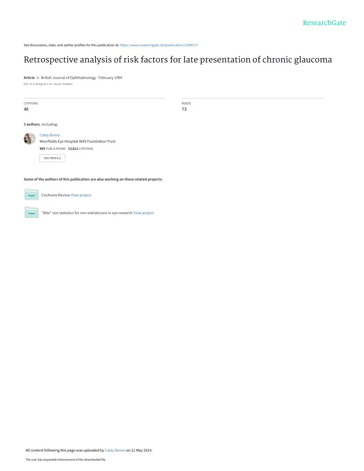 retrospective analysis of risk factors for late