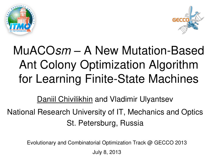 muaco sm a new mutation based ant colony optimization