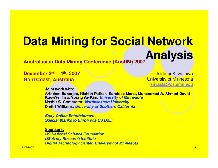 data mining for social network analysis