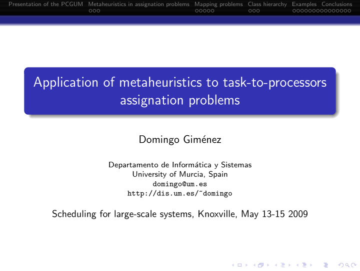 application of metaheuristics to task to processors