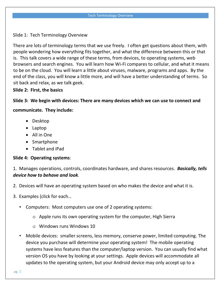 slide 1 tech terminology overview there are lots of