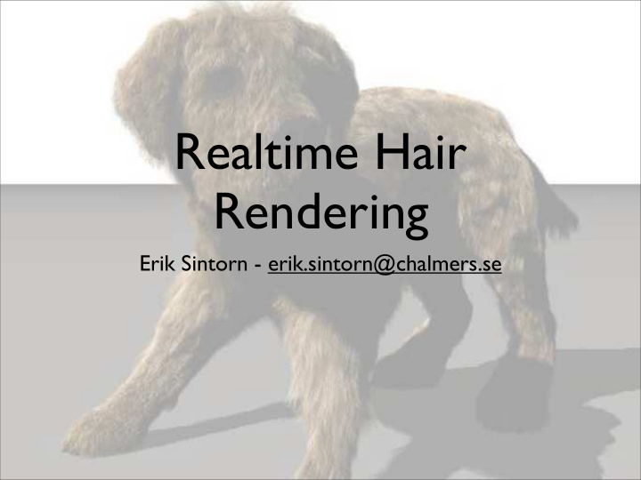 realtime hair rendering
