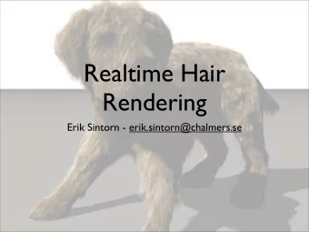 Realtime Hair  Rendering  Erik Sintorn - erik.sintorn@chalmers.se  State of the art (realtime)  In
