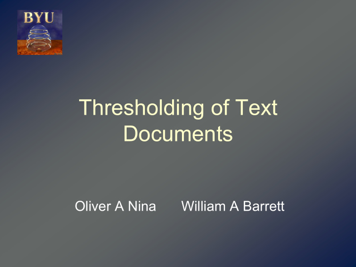 thresholding of text documents