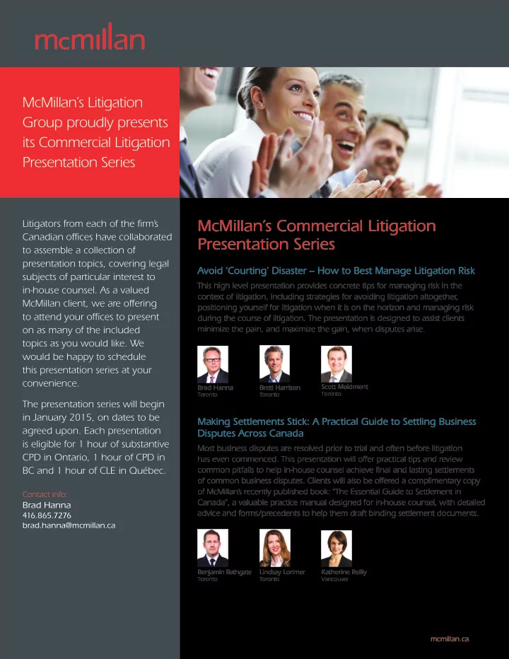 mcmillan s commercial litigation
