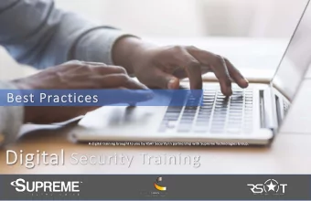 Digit  Digital al Se  Security  y Training  Topics Covered  Week 5  Week 1  Social Media