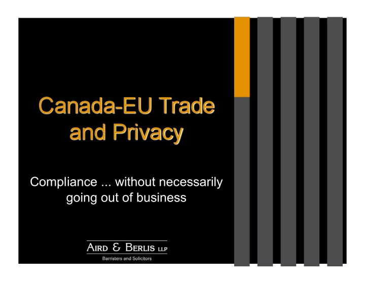 compliance without necessarily going out of business