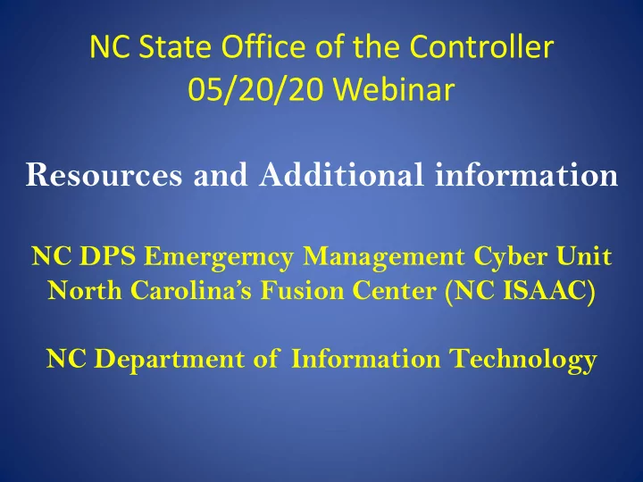 05 20 20 webinar resources and additional information