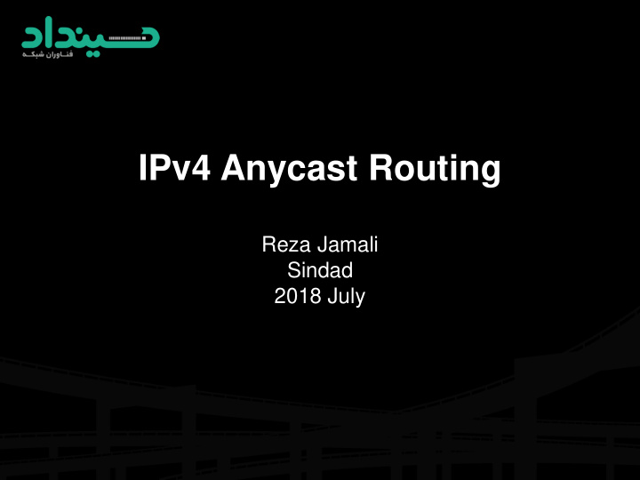 ipv4 anycast routing