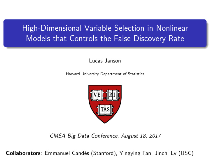 high dimensional variable selection in nonlinear models