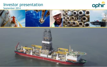 Investor presentation  September 2014  0  Disclaimer  THIS DOCUMENT IS CONFIDENTIAL This document