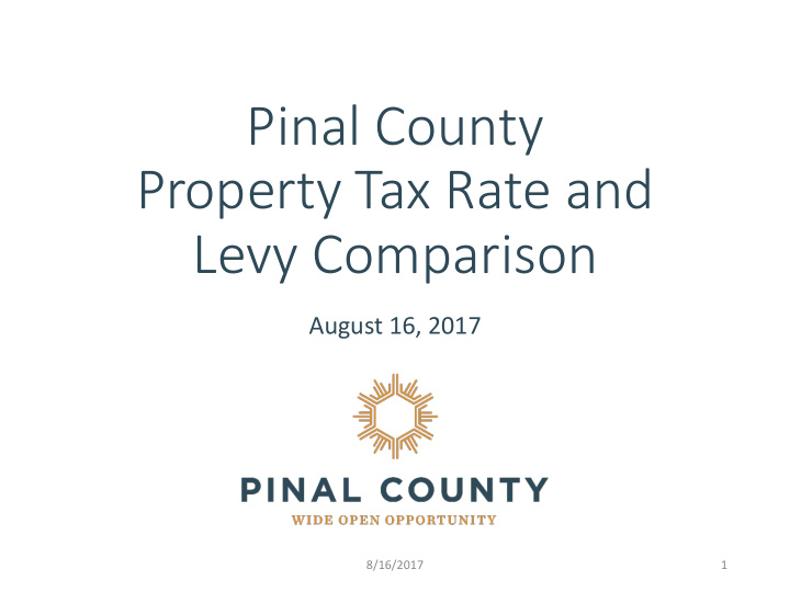 pinal county property tax rate and levy comparison