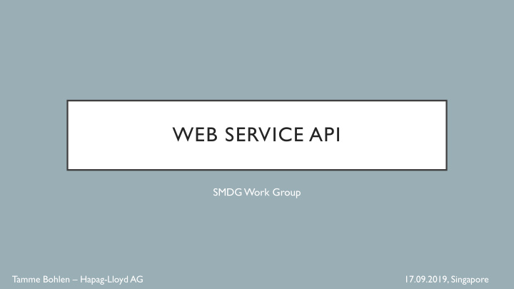 web service api