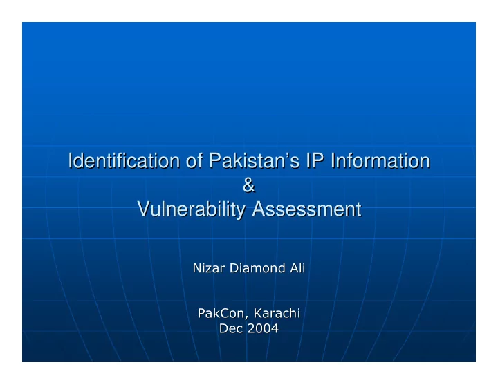 identification of pakistan s ip information s ip