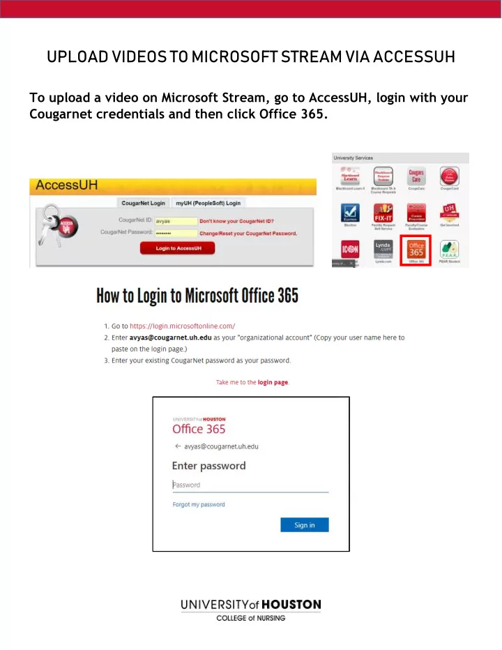 upload videos to microsoft stream via accessuh