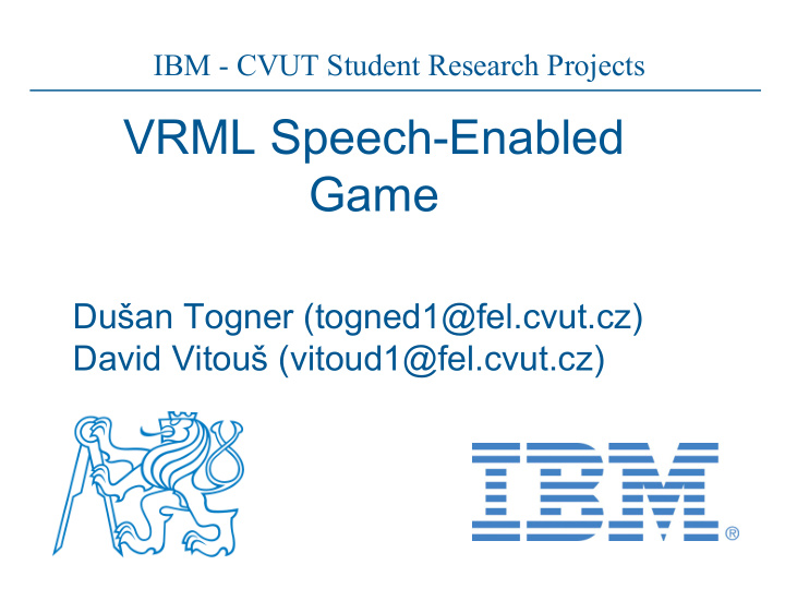 vrml speech enabled game