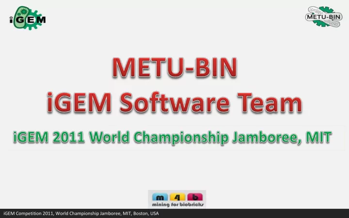 igem competition 2011 world championship jamboree mit