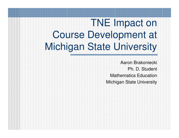 tne impact on tne impact on course development at mi hi