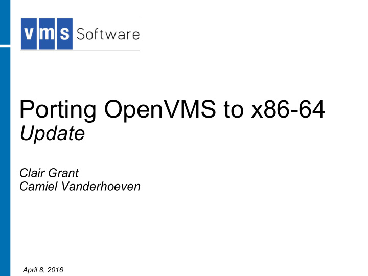 porting openvms to x86 64