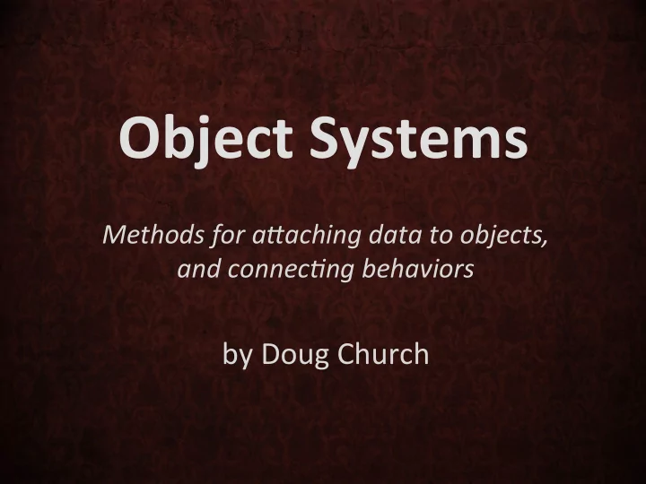 object systems