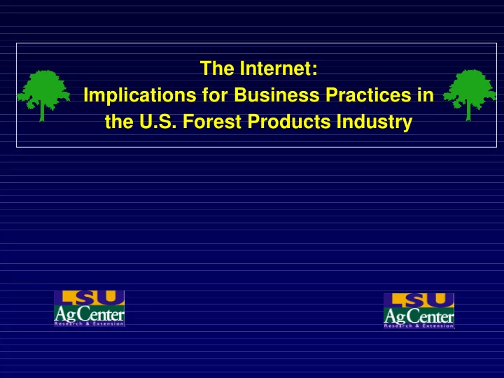 the internet implications for business practices in the u