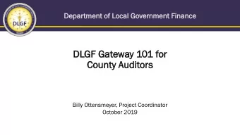 DL  DLGF  GF Ga  Gateway  y 101 f  1 for  or  Cou  ounty  nty Aud  udit  itor  ors  Billy