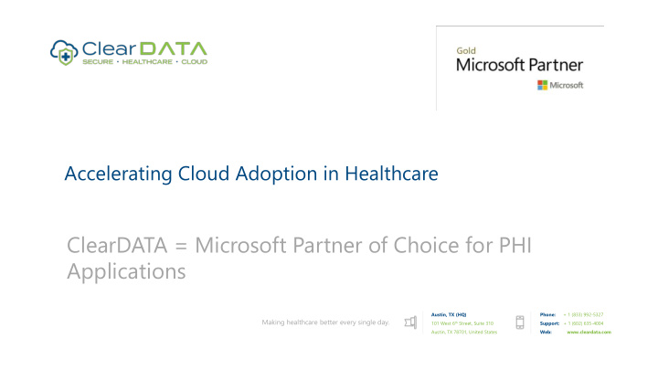 cleardata microsoft partner of choice for phi