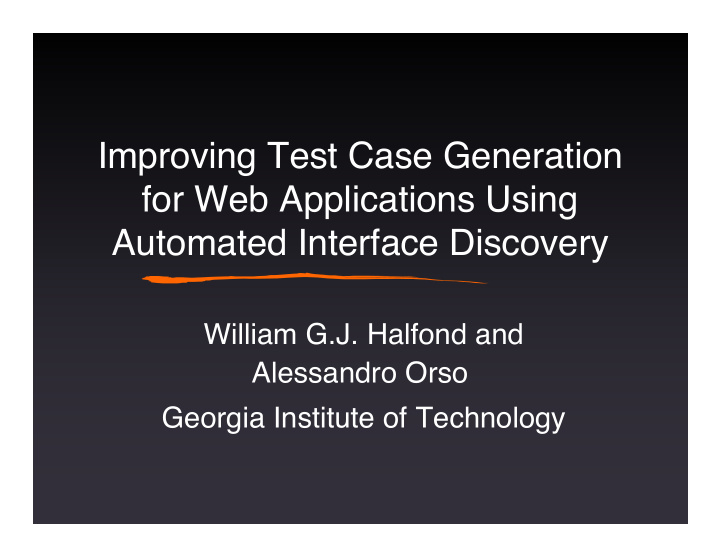 improving test case generation for web applications using