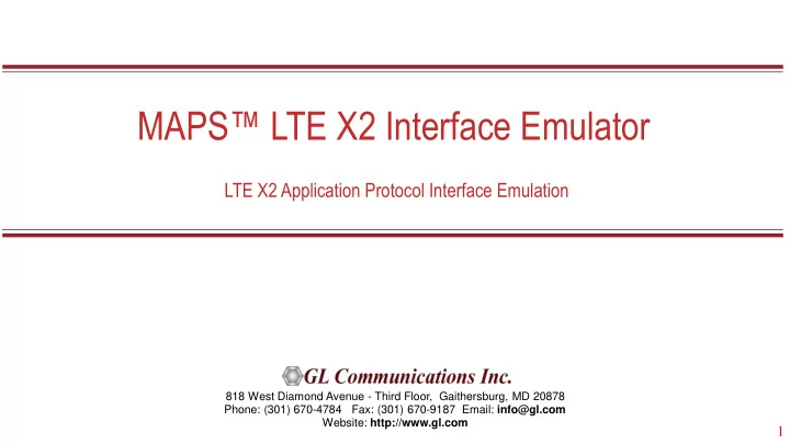maps lte x2 interface emulator
